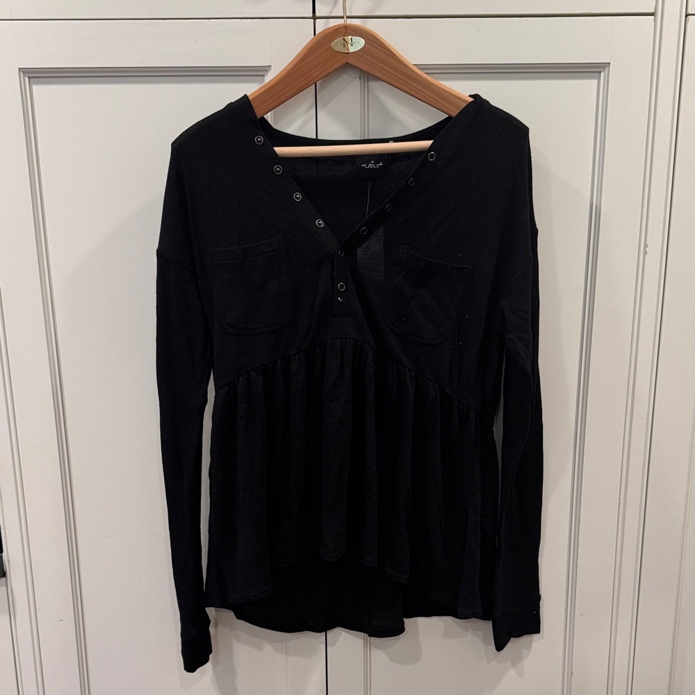 Urban Outfitters Black V-Neck Blouse